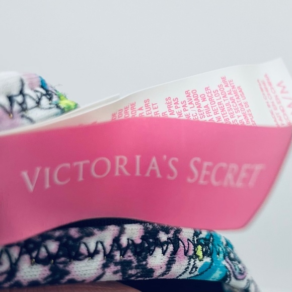 Victoria's Secret Bikini Top Size M Women’s Bali Floral Beaded Embroidered Black - Picture 6 of 7